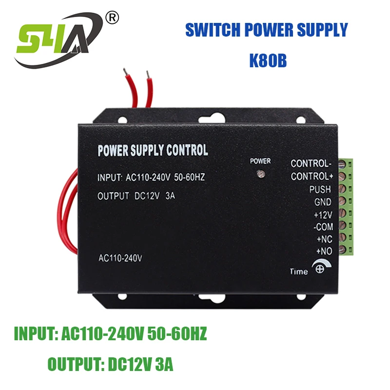 DC12V 3A система контроля допуска к двери K80 переключатель питания 3A/AC110-240V |