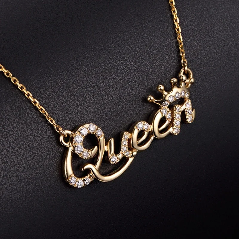 Popular Sweater Necklace Women Clavicle Chain Jewelry Alphabetical Queen Rhinestone Short Music Note Shaped Cute | Украшения и
