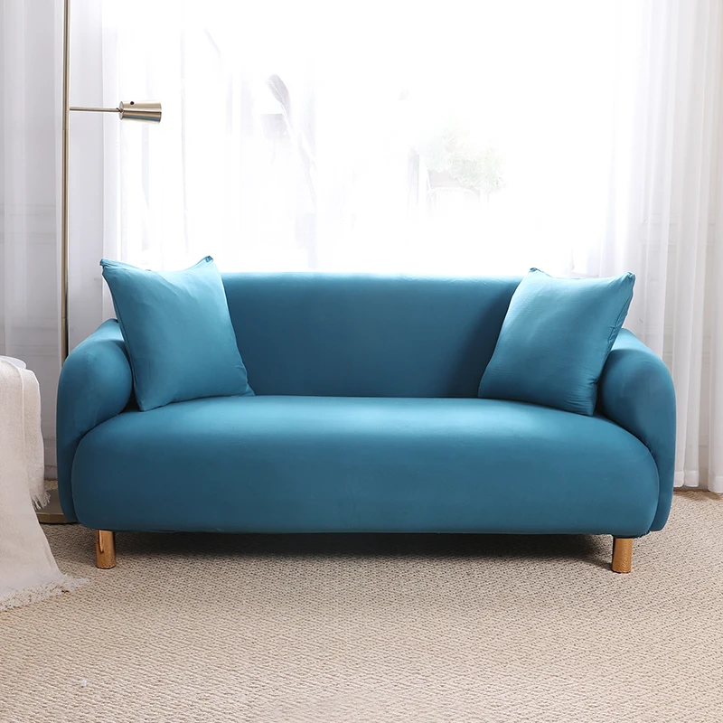

Elastic Plain Soft Solid Color 100% Polyester Sofa Covers for Living Room Tight Wrap All-inclusive Slip-resistant Slipcovers