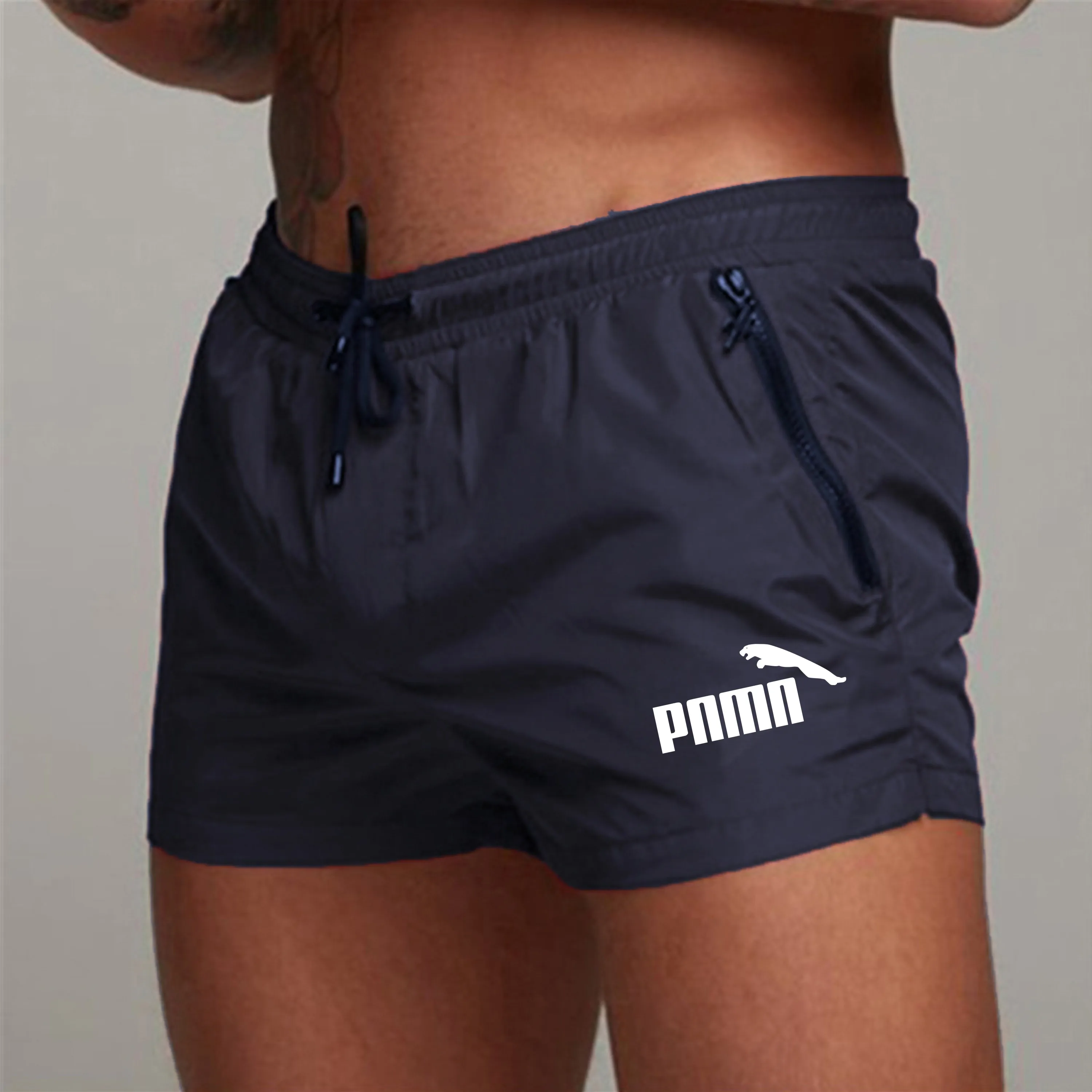 men's shorts zipper Pockets Detail Quick Dry Swimming Shorts Men Swimwear Man Swimsuit Swim Beach Summer Bathing | Спорт и
