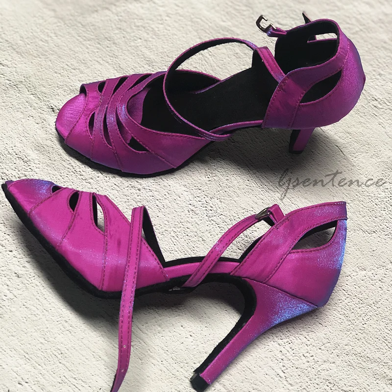 Туфли женские атласные с открытым носком туфли для латиноамериканских танцев