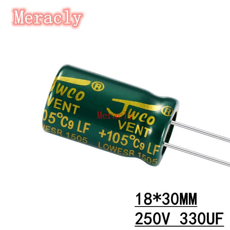 

5PCS 250V 330UF 20% High frequency and low impedance in-line aluminum electrolytic capacitors long life Brand new authentic
