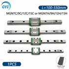 Миниатюрная линейная направляющая MGN7, MGN12, MGN15, MGN9, L100, 200, 350, 400, 450, 500, 550, 1 шт., линейная направляющая MGN, Каретка с ЧПУ для 3D-принтера