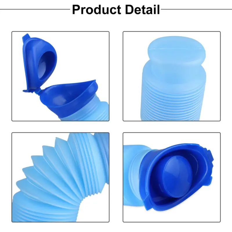 

Accessories Pocket Toilet Hiking Shrinkable Urinal Blue Camping Mobile