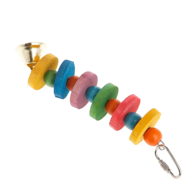 

Parrot Chew Strands Bite Teeth Molar Wooden Colorful Beads Ball Bell Sound Attractive Birds Parakeet Products Funny Play Hanging