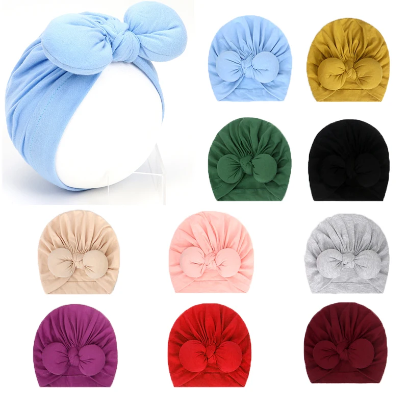 

Lovely Bowknot Baby Hat Soft Baby Girl Hat Turban Spring Infant Toddler Newborn Baby Cap Bonnet Headwraps Kids Hat Beanies