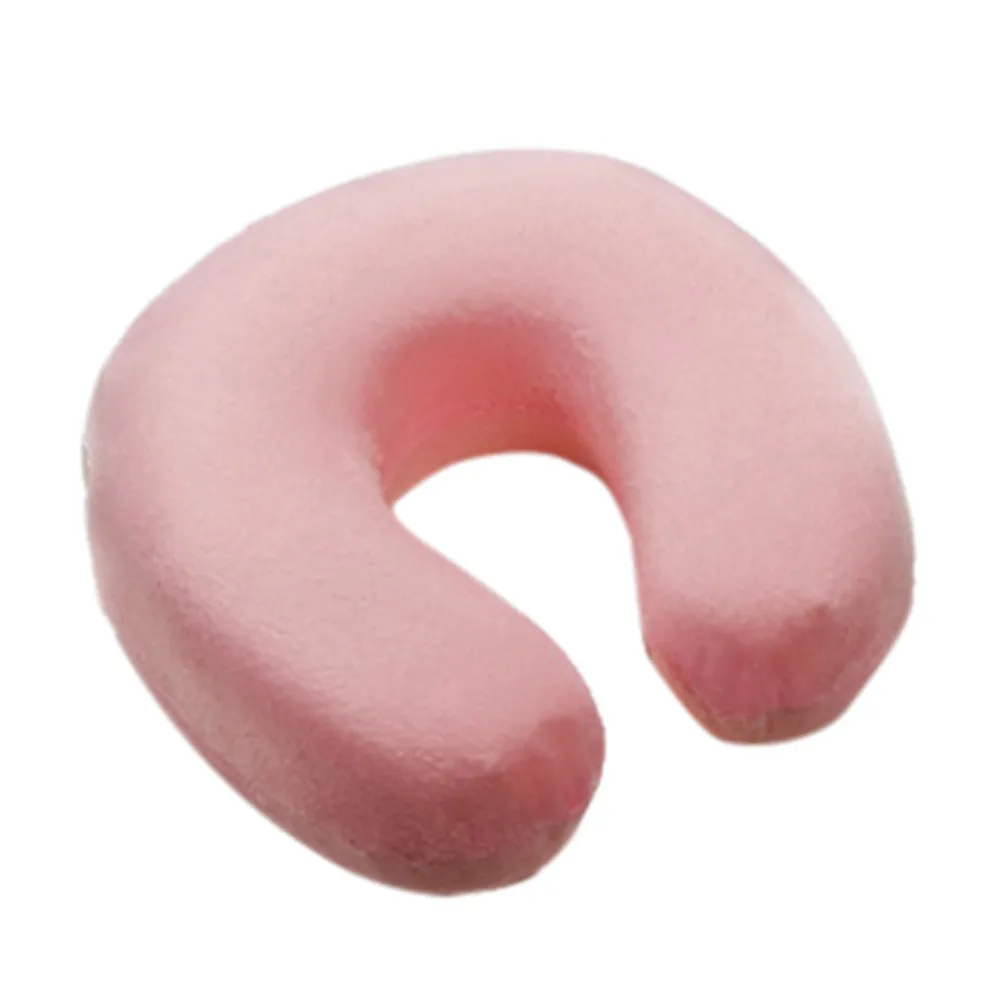 

Solid Color U Neck Pillow Office Nap Pillow Memory Foam Cervical Brace Pad Relief Pain Neck Support Surrounder Massager