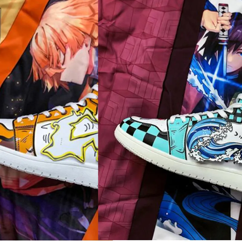 

Unisex Demon Slayer Anime Shoes comic Sneakers Kamado Tanjirou Nezuko Running Shoes Men Women HipHop Shoes Cosplay Cool Sneakers