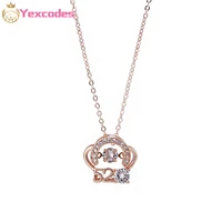 high quality inlaid zircon fashion brand necklace 520 i love you cz brand lady valentines day wedding jewelry gifts for wife