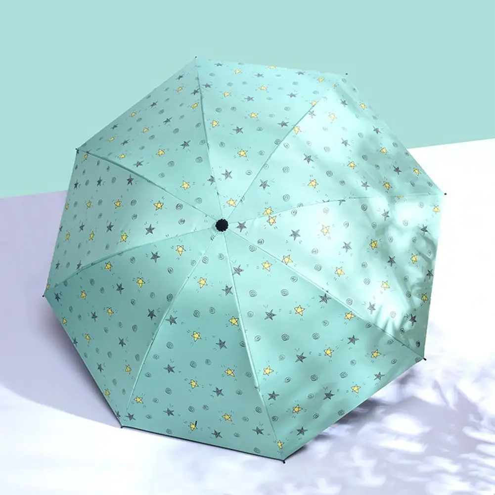

Fashion Creative Stars Women's Umbrella Print Folding Waterproof Windproof Anti UV Vinyl Sunscreen Mini Umbrella Parasol