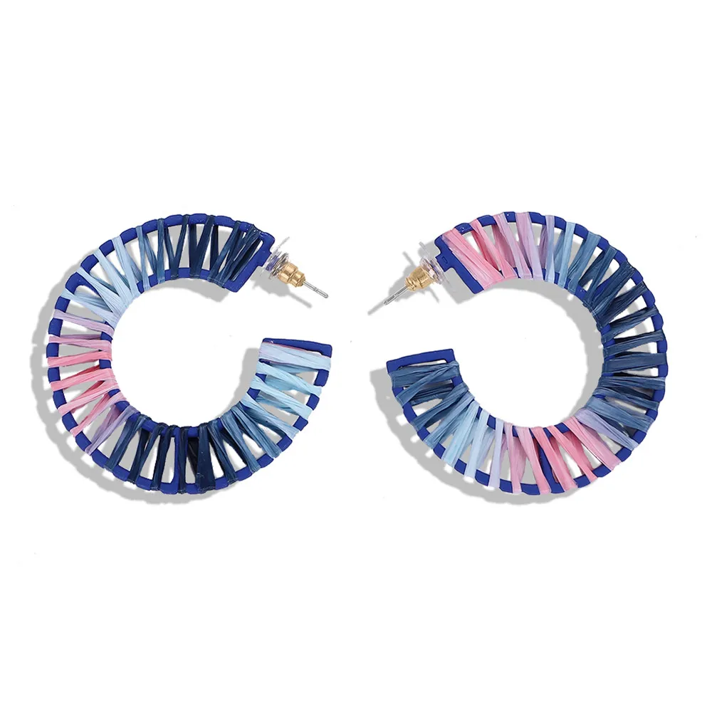 Miwens, новинка, Bauble Bar, синие Квадратные бусины, свисающие, модные женские серьги, кисточка, овальная рафия, массивные серьги-подвески ювелирные изделия - Окраска металла: 28