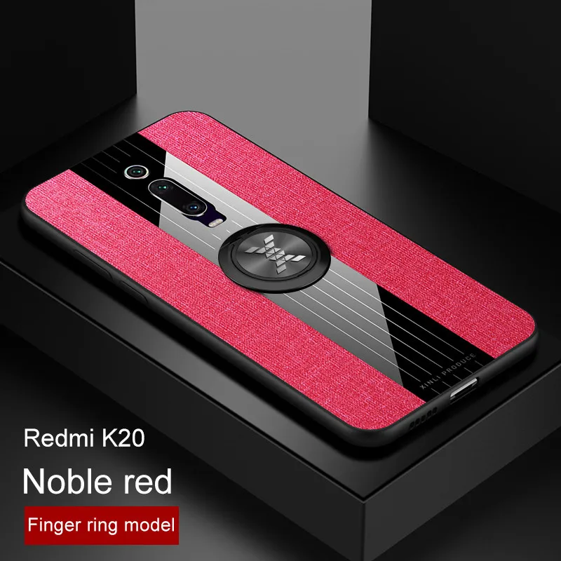 Для Xiaomi mi 9 T/mi 9T Pro Чехол магнитный держатель-кольцо для пальца мягкий кожаный из ТПУ чехол для красного mi K20 Pro Матовая силиконовая задняя крышка - Цвет: Red with ring