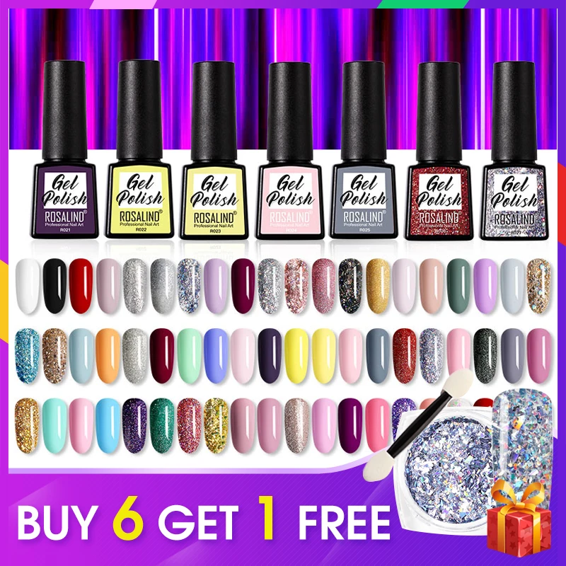 

ROSALIND 7.3ML Gel Nail Polish Fashion For Manicure Vernis Semi Permanent Hybrid Varnishes Soak Off Bright Nail Gel High Quality