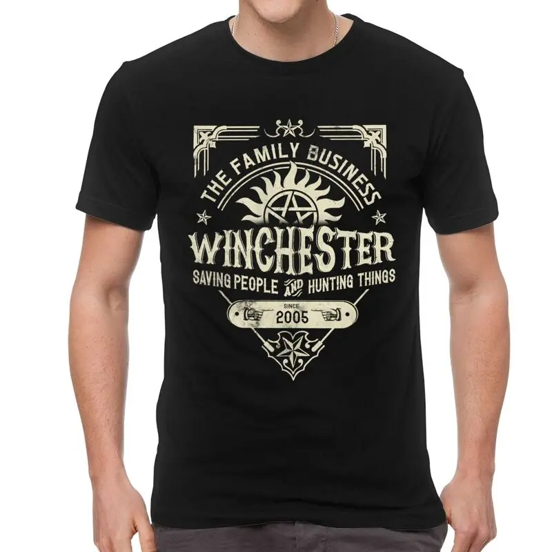 

Братья-Винчестеры бизнес футболки для мужчин Harajuku хлопковые футболки с короткими рукавами и сериалов футболки «Сверхъестественное», детск...