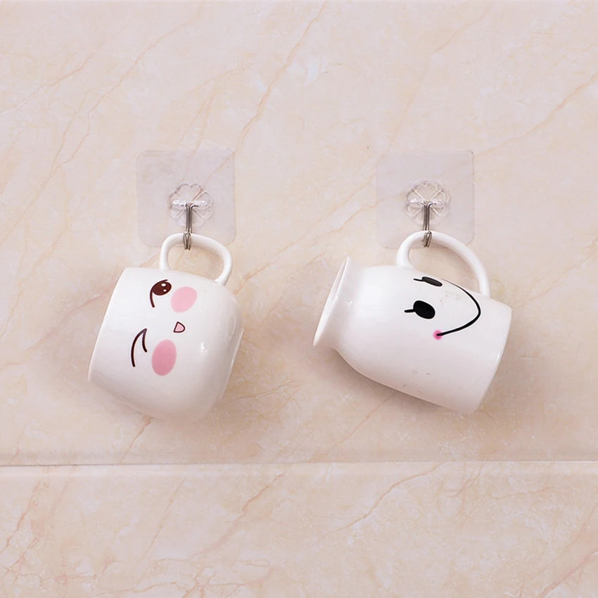 

10/5Pcs 6x6cm Transparent Strong Self Adhesive Door Wall Hangers Hooks Suction Heavy Load Rack Cup Sucker for Kitchen Bathroom
