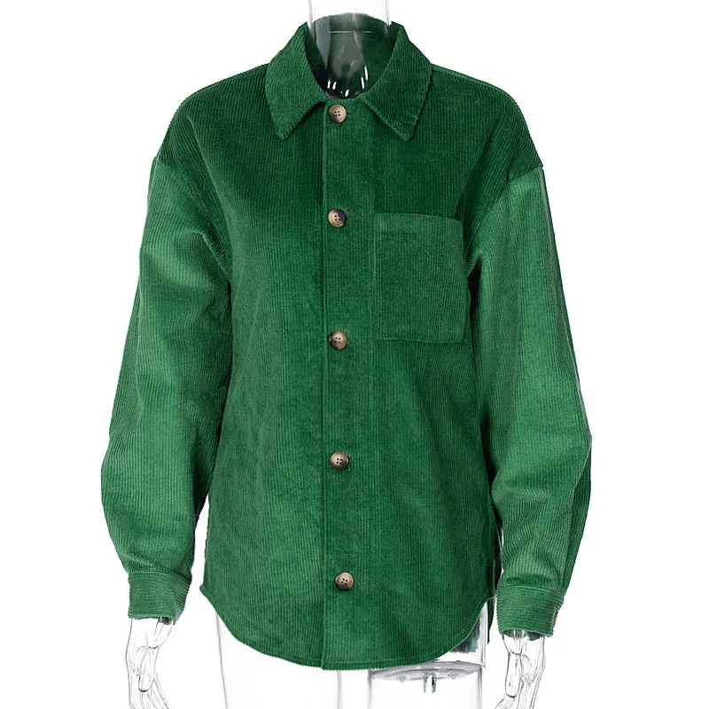 2021 осенне-зимний модный женский кардиган женская рубашка с зелеными пуговицами