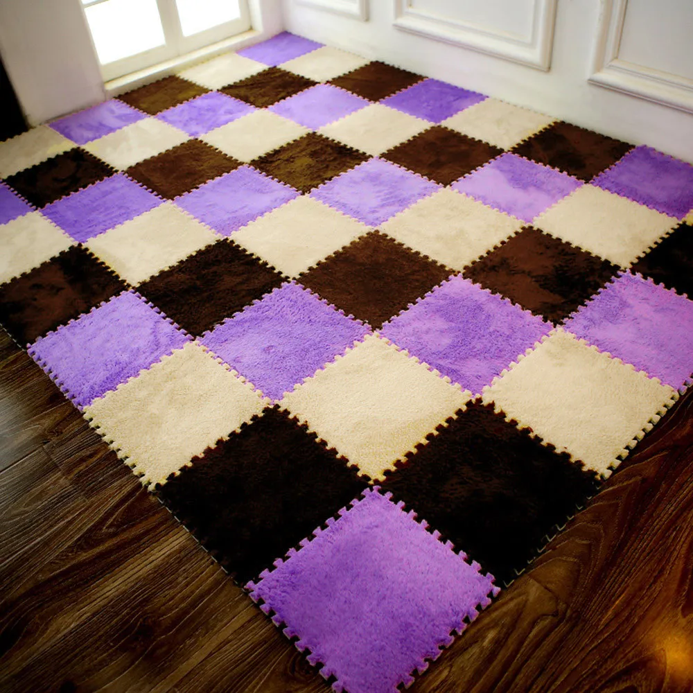 7 цветов 30*30 см Детский ковер пена пазл коврик Эва лохматый бархат эко пол супер