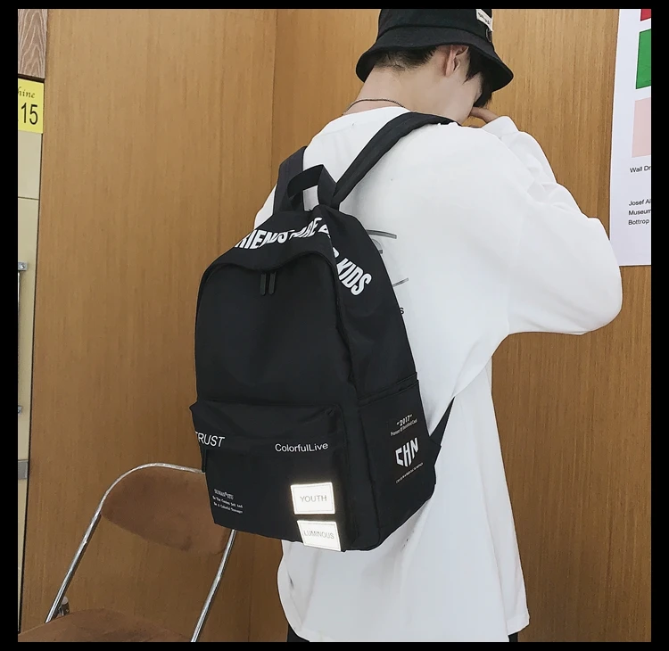 

Мужской студенческий кампус для колледжа WJ2788, корейский женский простой рюкзак для учеников младшей и старшей школы