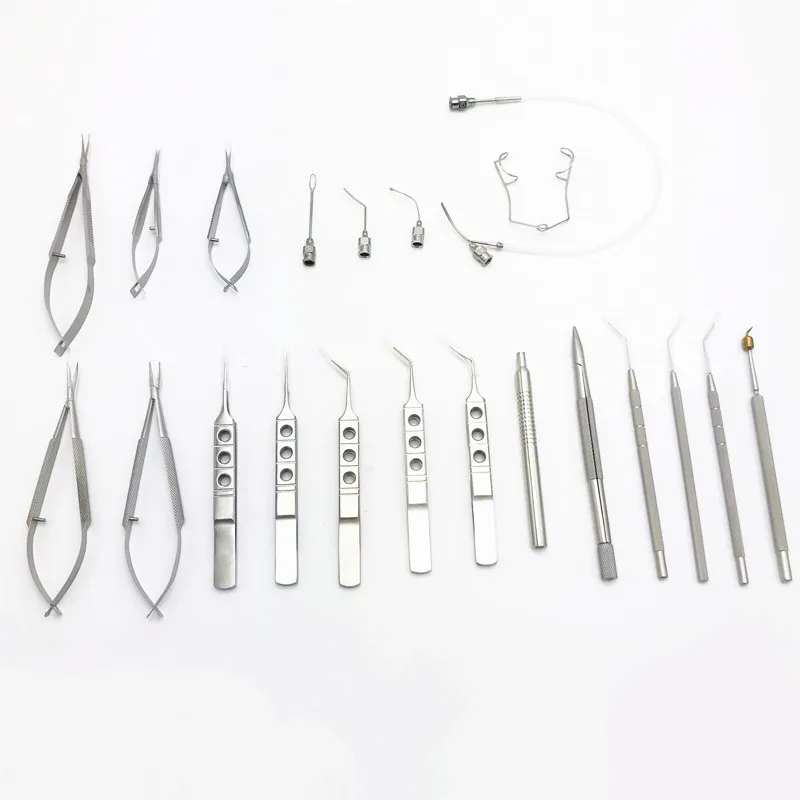 Eye Cataract Surgery set 21PCS with case Ophthalmic Micro Surgery Instruments