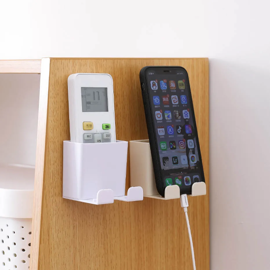 

Wall Mounted Organizer Storage Box Remote Control Air Conditioner Stand Holder Hotel Office Home Storage Organization