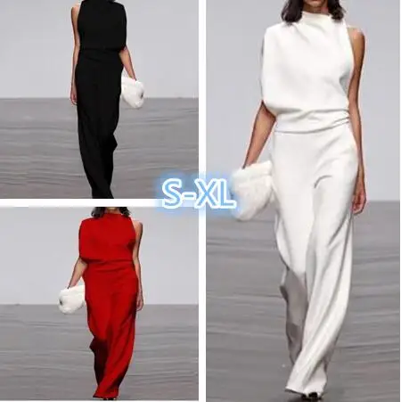 Комбинезон женский на одно плечо элегантный повседневный Ромпер без рукавов с