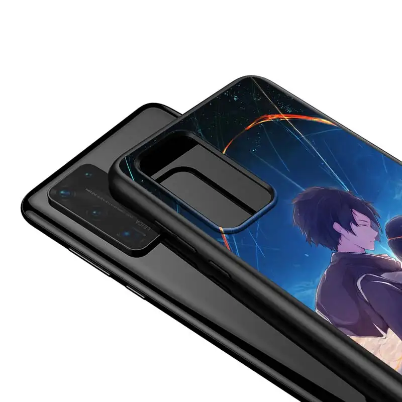 

For Huawei P40 P30 P20 Pro Lite E Plus 5G Bright Black Cover Fashion Your Name For Huawei P10 P9 P8 Lite Phone Case