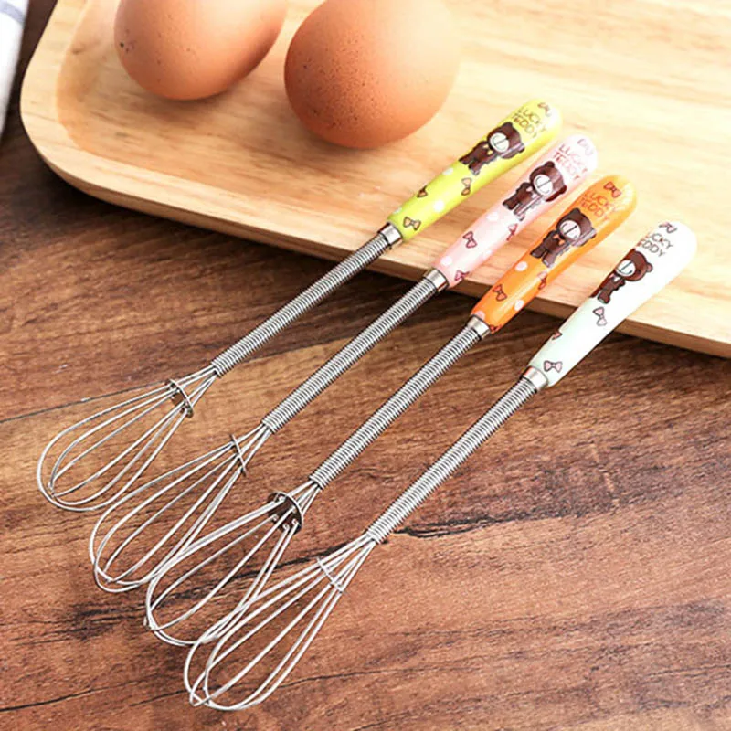 Венчик ручной из нержавеющей стали для взбивания яиц мешалка с шариком кухонная