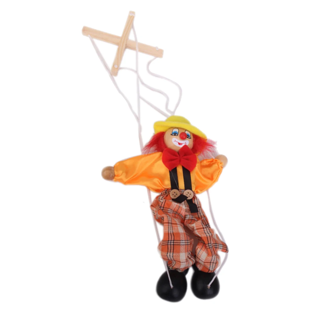 Wooden Durable Functional Clown Marionette Kids Children Puppet Toy | Игрушки и хобби
