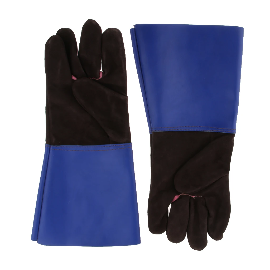 

Cowhide Long Welding Protective Gloves Hand Cover Flame-Resistant Gauntlets