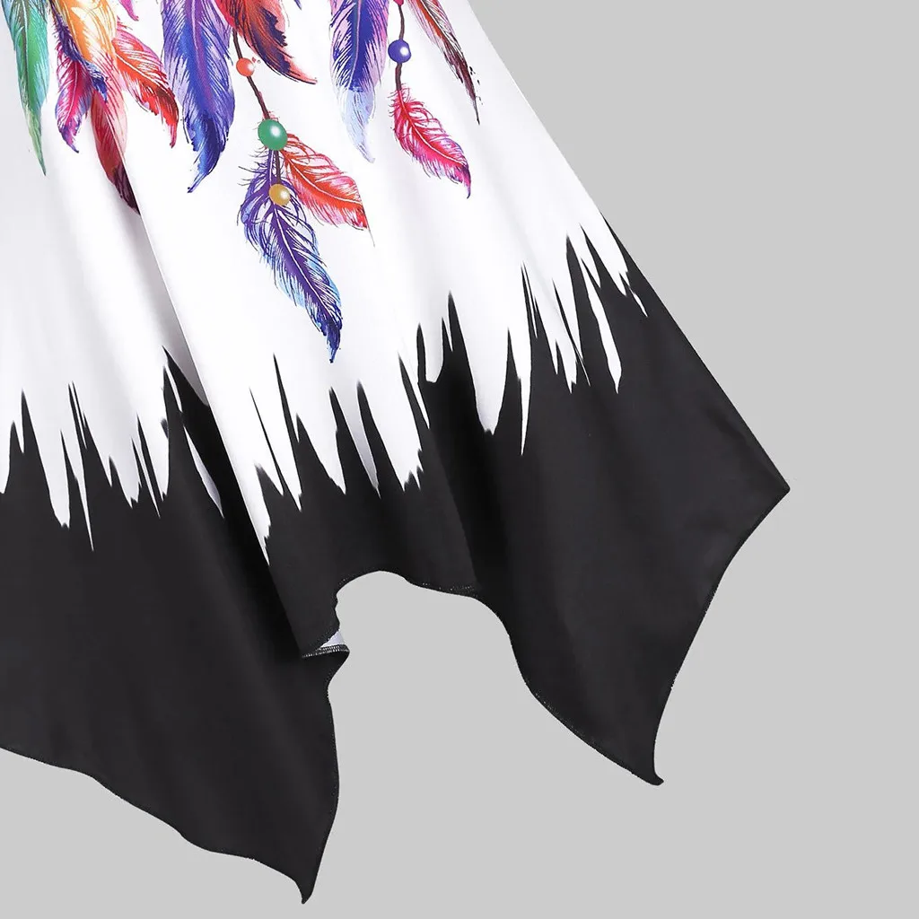 Женская летняя футболка без рукавов с уникальным принтом и круглым вырезом |