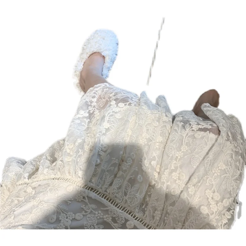 

COIGARSAM Ruffles Women dress Lace Dresses 5393