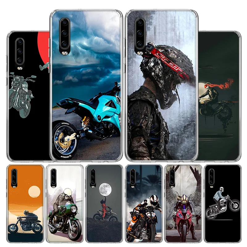 Чехол для телефона с мотоциклетными велосипедами Huawei P30 P40 P20 P10 Mate 30 20 10 P Smart Z Lite Pro