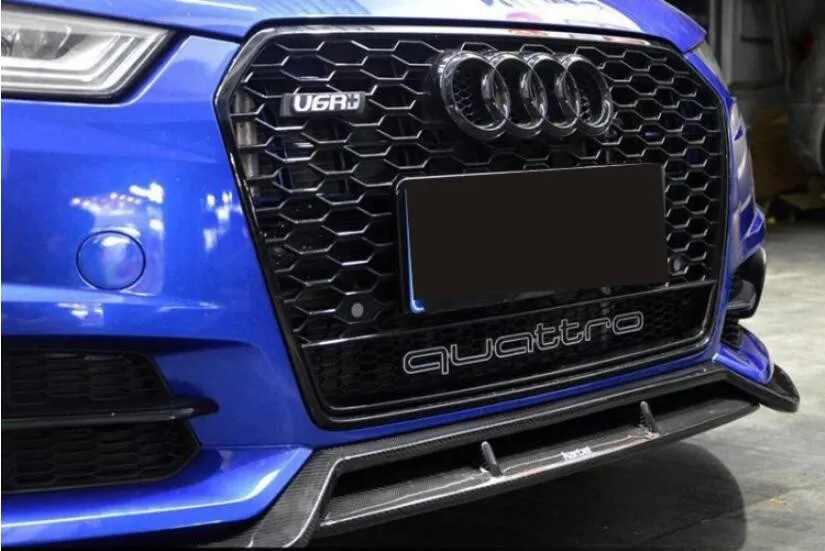 A6 Реальные углеродного волокна спереди диффузор губа на задний бампер с боковой