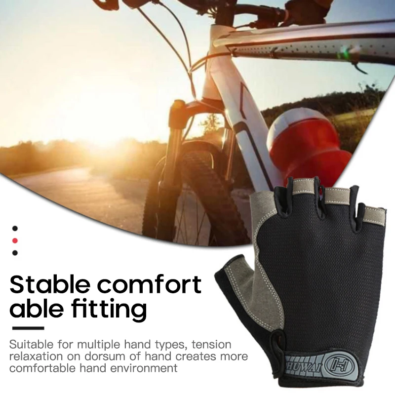 

Cycling Gloves Anti-Slip Anti-Sweat Winter Mtb Gloves Half Finger Breathable,Anti-Shock Motorcycle Mittens Climbing Gloves