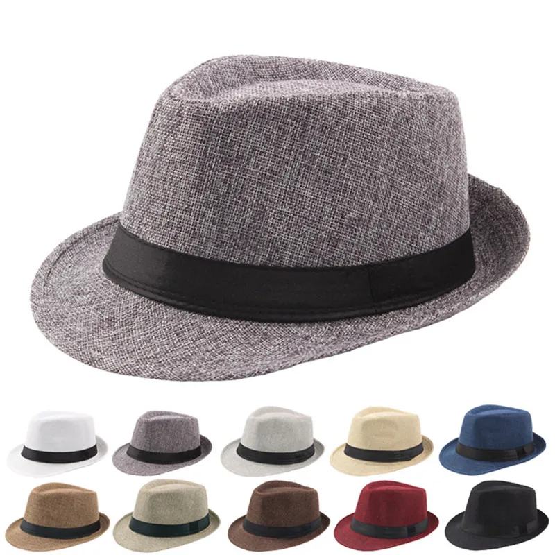 

Шляпа мужская соломенная с короткими полями, Классическая Федора, топ в винтажном стиле, джентльменская шляпа, весна-лето 2021