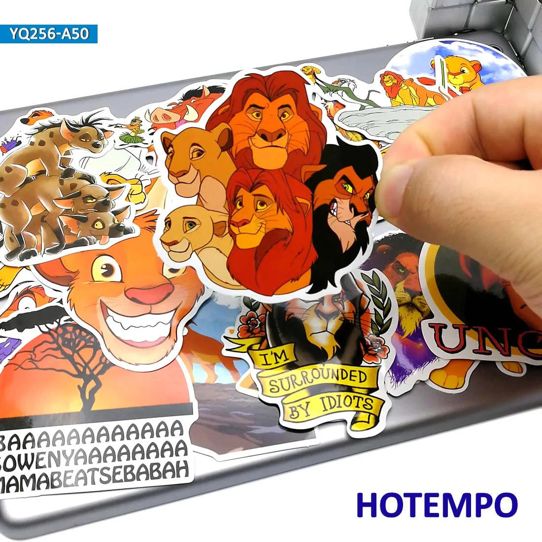 50 шт. Мультяшные наклейки Король Лев для детей подарок DIY мобильный телефон ноутбук чемодан скейтборд фиксированная передача наклейка наклейки