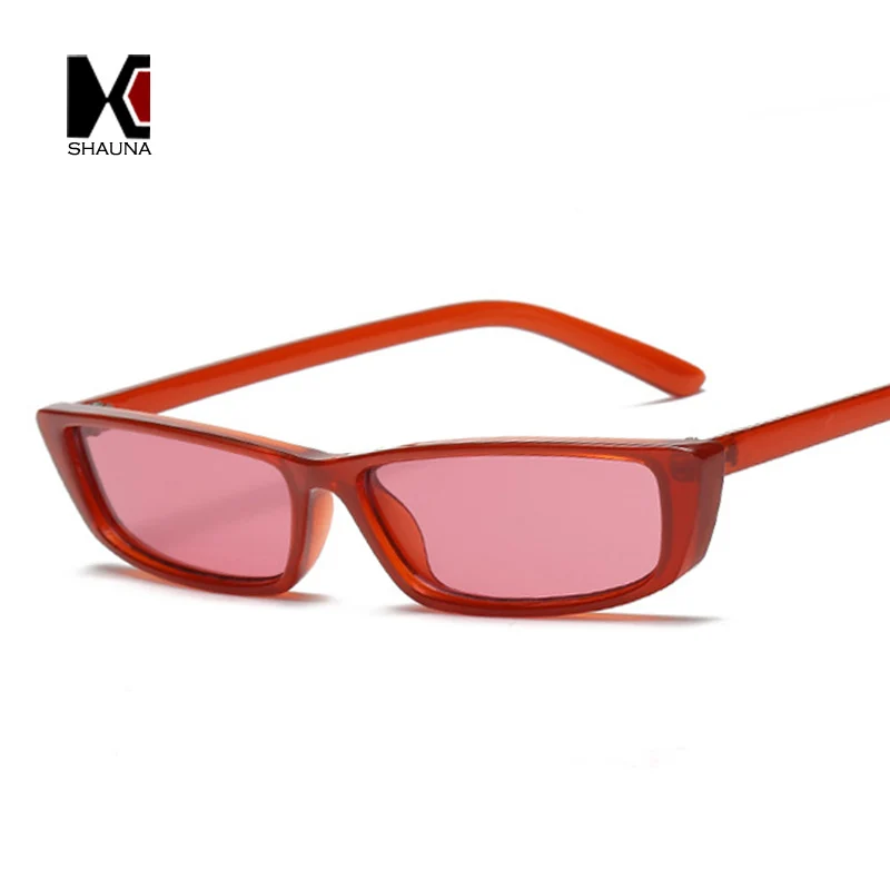 

SHAUNA New Arrival Metal Hinge Women Small Square Sunglasses Fashion Men Clear Red Shades UV400