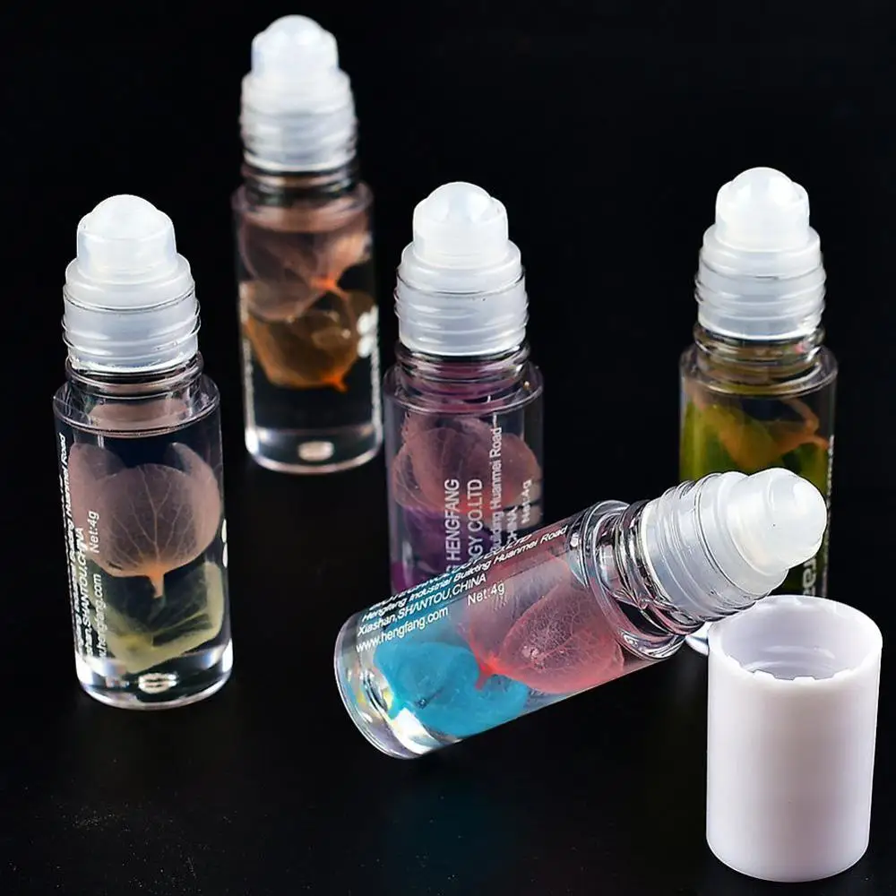 Кристальное масло для губ Увлажняющая губная помада Увеличение цветочный ролик