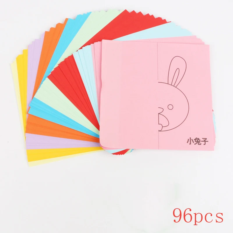 Folding paper 96 шт./компл. дети мультфильм цветной бумаги складные и режущие игрушки/Дети kingergarden Искусство ремесло DIY Развивающие игрушки - Цвет: Folding paper