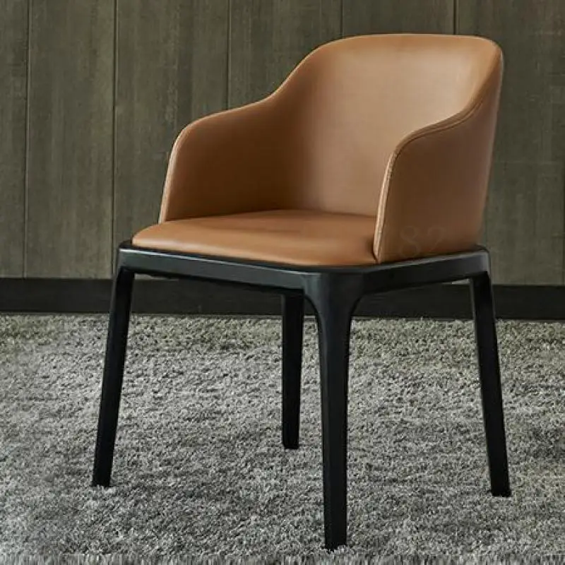 Скандинавский обеденный стул из цельного дерева современный минималистичный