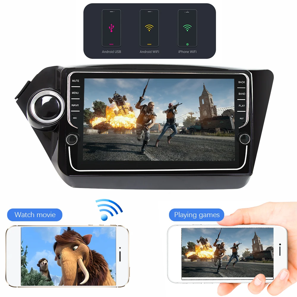 Eunavi 2 Din Android 10 автомобильное радио GPS для Kia k2 rio 3 4 2010 2016 Мультимедиа Стерео