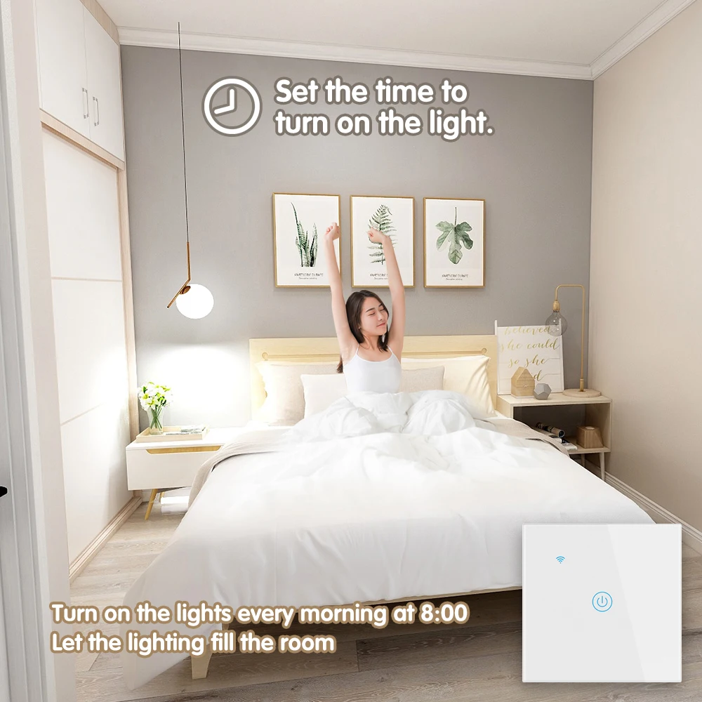 WiFi Smart Lighting Switch Glass Panel Touch Compatible with Tuya App Work Alexa Google Home Wall | Обустройство дома