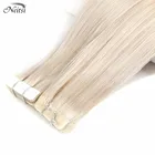 Neitsi Натуральные Прямые волосы из искусственной кожи для наращивания, 22 дюйма, 55 см, блонд, 3*0,9 см, ручная работа на ленте, человеческие волосы Remy
