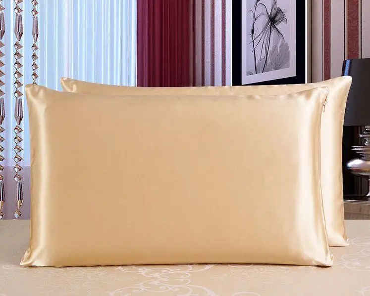8 19m/m 100% pure silk pillowcase satin charmeuse fabric double side standard queen size 51cm*76cm | Дом и сад