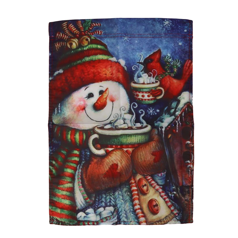 Рождественская зимняя Снежинка Садовый флаг Санта Клауса снеговик домашний