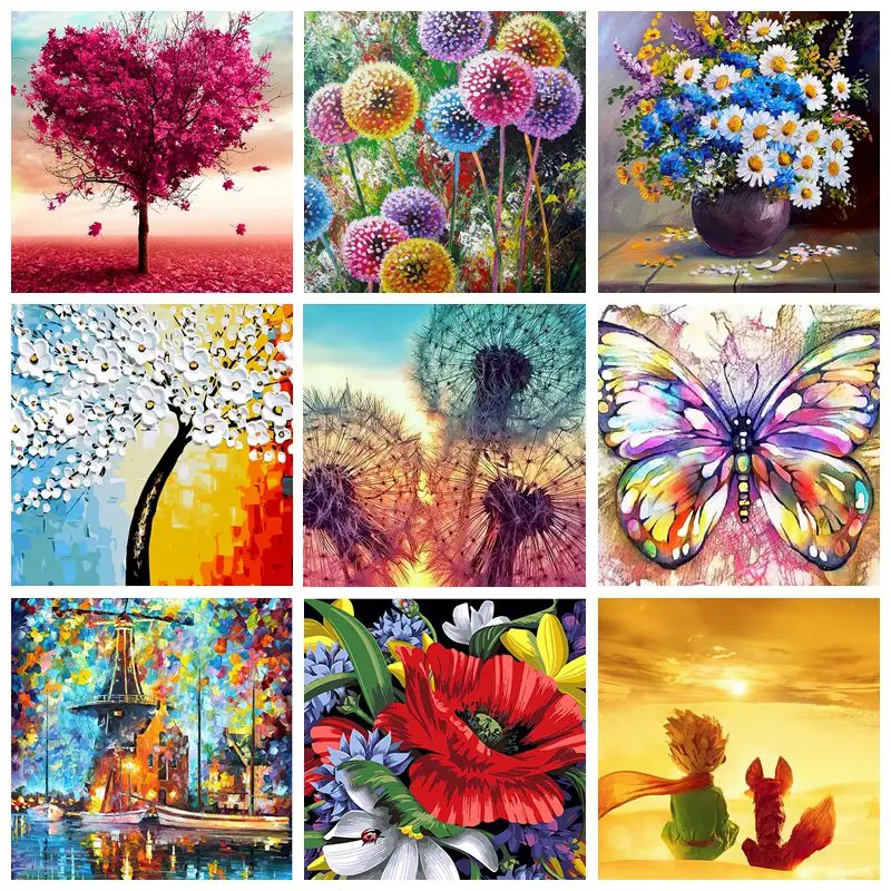 

Gatyztory Frame Painting By Numbers Animal Scenery Flower Handpainted Kits Canvas Drawing Acrylic Paints Wall Artwork Home Decor