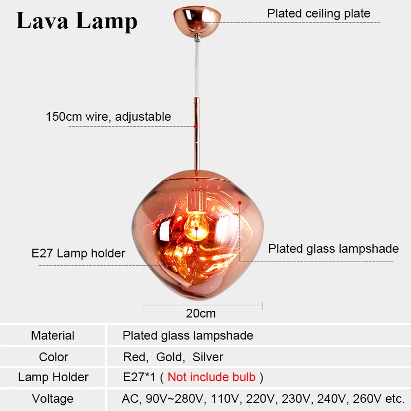 

Modern Lava Pendant Lights E27 Led Pendant Lamp Lava Lamp Vintage Glass Hanging Lamp Living Room Bedroom Restaurant Dining Cafe