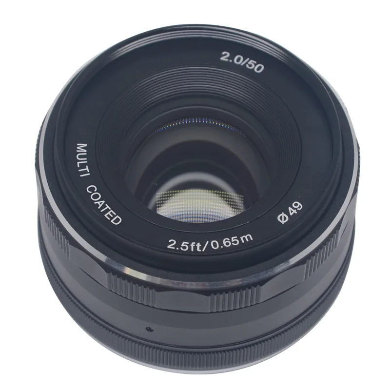 Объектив Meike MK-50mm F/2 0 с большой диафрагмой и фиксированным ручным фокусом