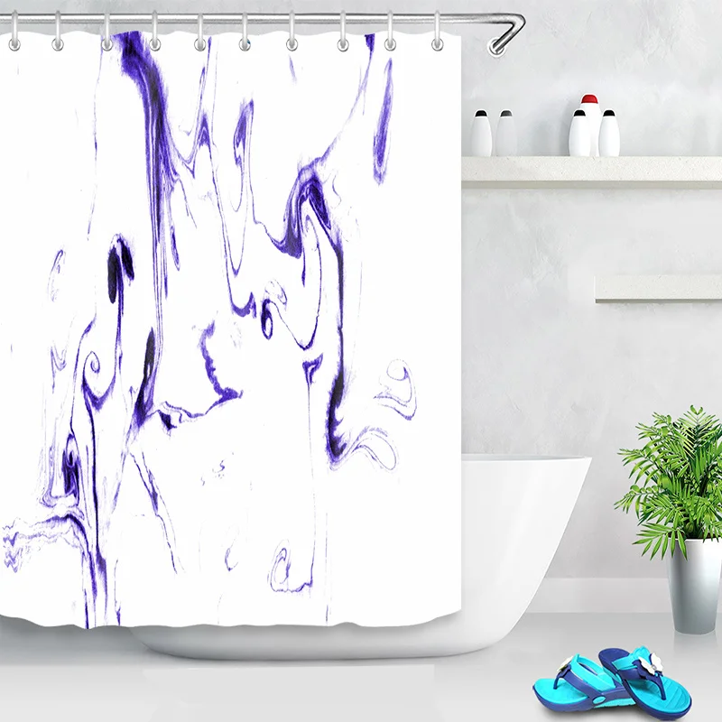 

Home Decorative Fashion Marble Shower Curtain Washable Shower Partition Curtain Waterproof and Mildew Resistant with Hanger