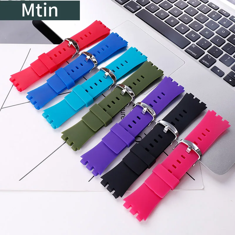 Pin Buckle Silicone Strap Men For Swatch Touch SURW100 114 SURB100 101 105 Watch Accessories Outdoor Sports Wristband Bracelet